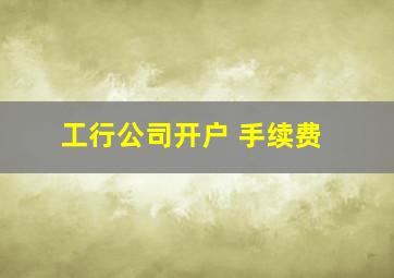 工行公司开户 手续费